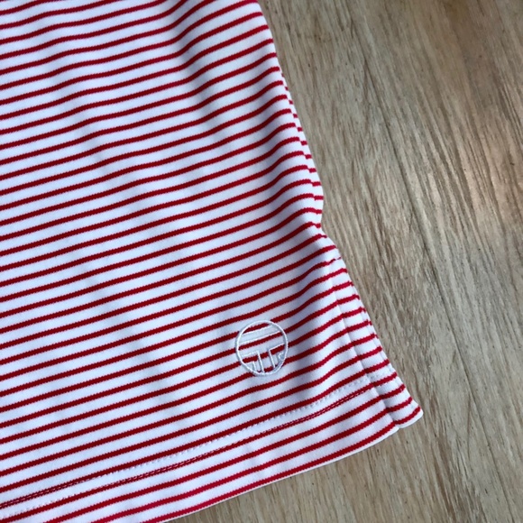 Tory Burch Tory Sport Performance Striped Ruffle Polo - Picture 5 of 6